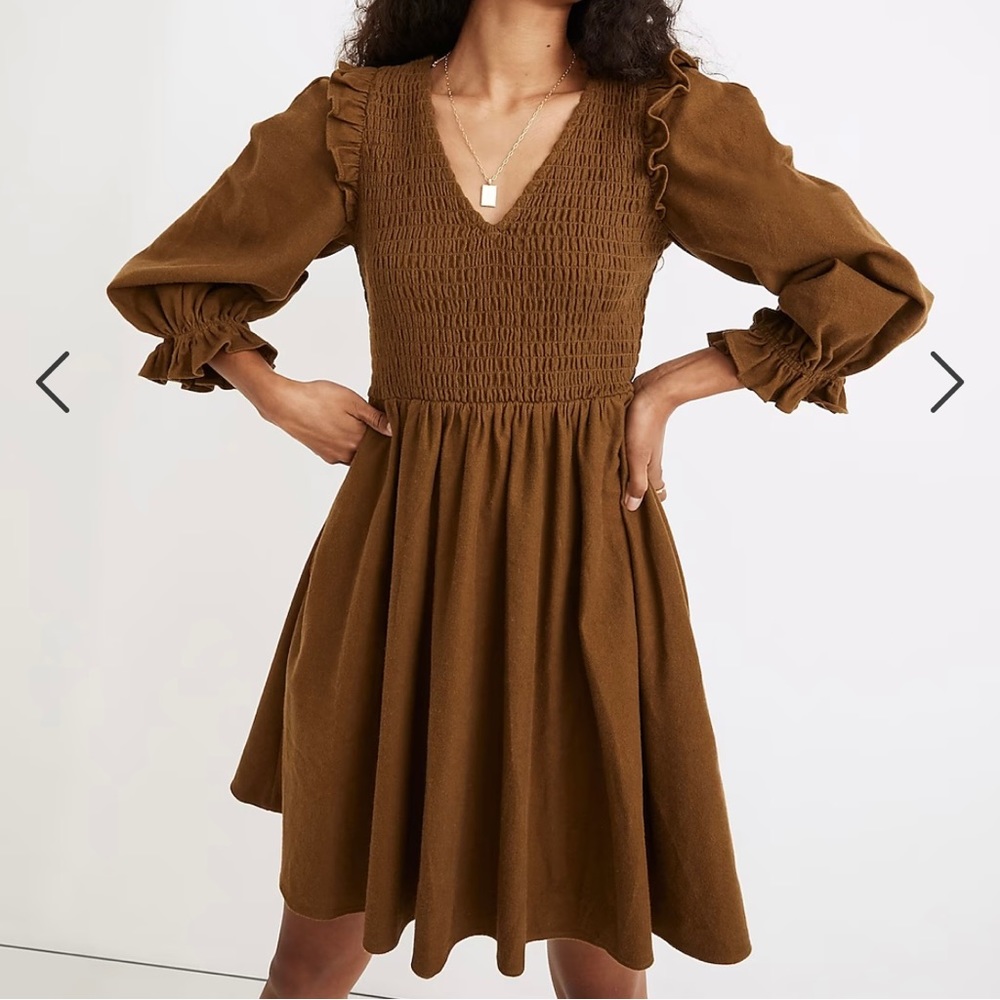 Effortless Style: Madewell Smocked Flannel Mini Dress - Perfect for Any Season!